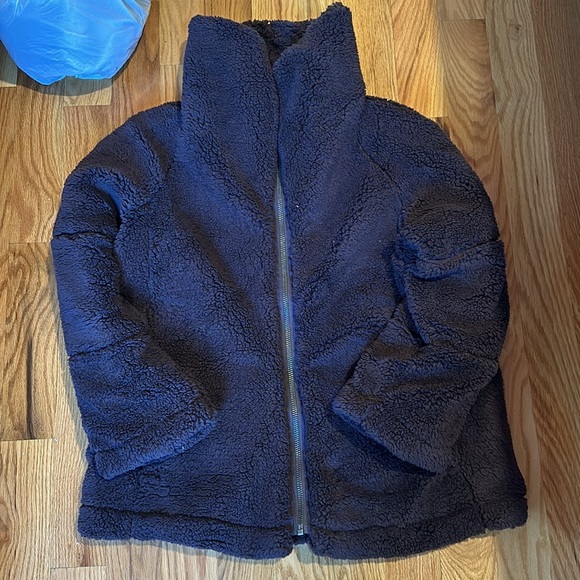 Free People Raya Cozy Coat in Chocolate Merlot - Picture 3 of 8